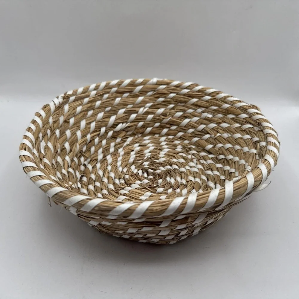 Vintage Hand Woven Grass‎ Straw 9